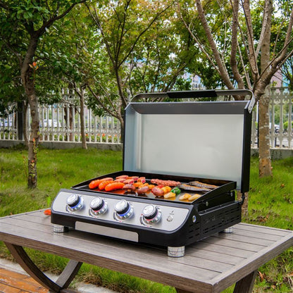 Callow Deluxe Plancha Griddle With Lid 4 Burner