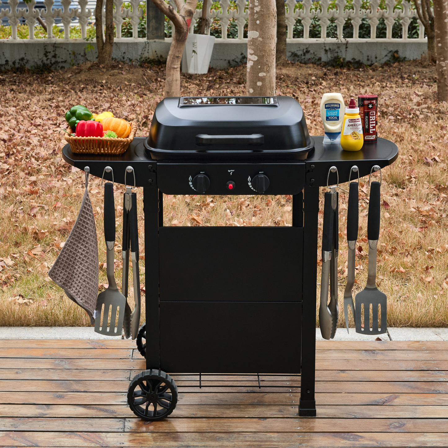 Callow 2 Burner Gas Grill BBQ with Cover and Lid