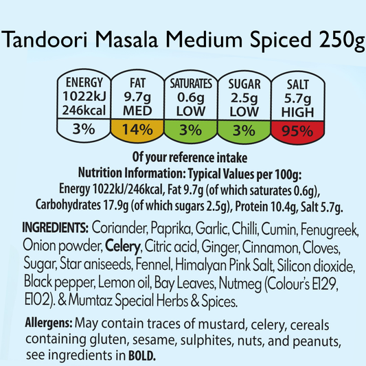 Mumtaz Tandoori Masala Medium to Hot 250g