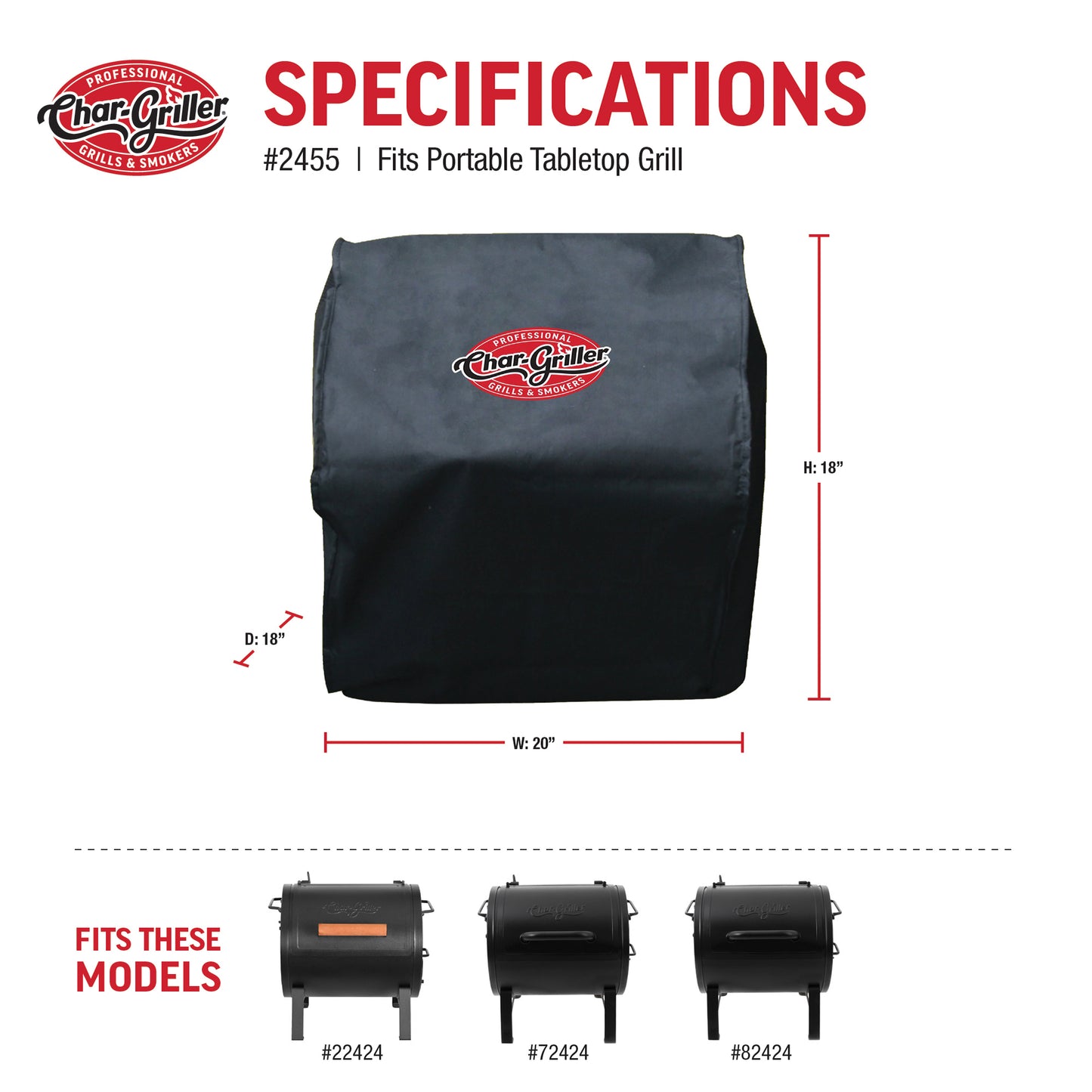 Char-Griller Side Fire Box Grill Cover