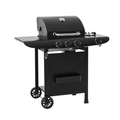Callow 3 Burner Gas Grill BBQ with Cover, Lid and Side Burner