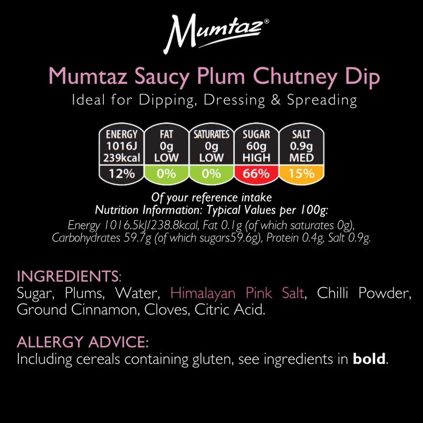 Mumtaz Saucy Plum Chutney 295g