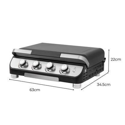 Callow Deluxe Plancha Griddle With Lid 4 Burner