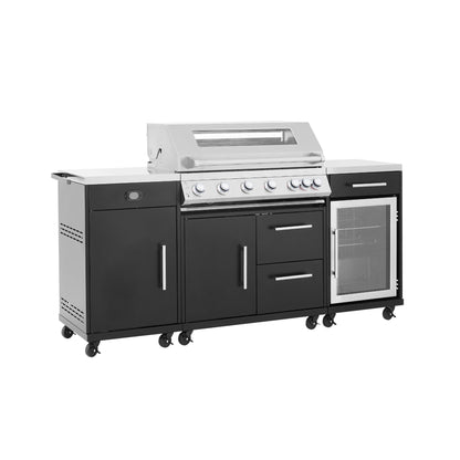 Callow 6 Burner Gas Grill BBQ with Full Kitchen Set