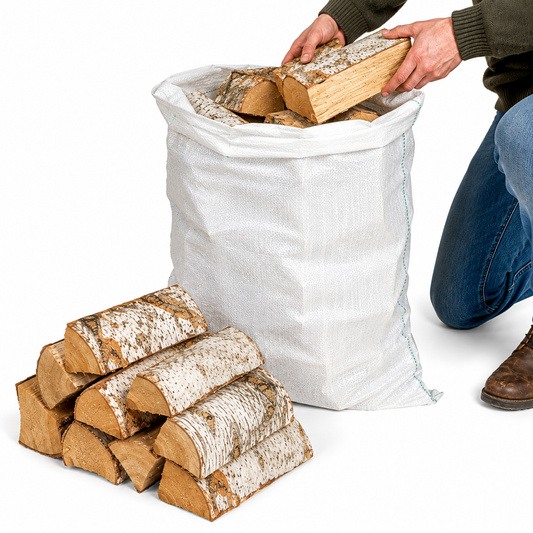 Kiln Dried Birch Firewood Logs 60L Boot Bag