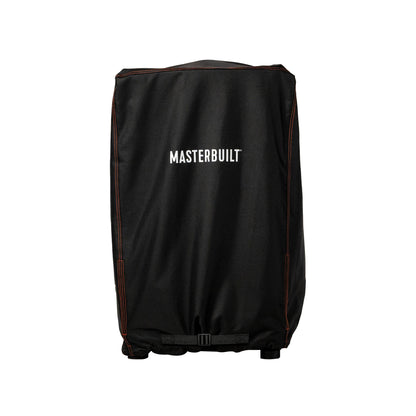 Black grill cover with 'Masterbuilt' logo on a white background