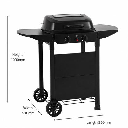Callow 2 Burner Gas Grill BBQ with Cover and Lid