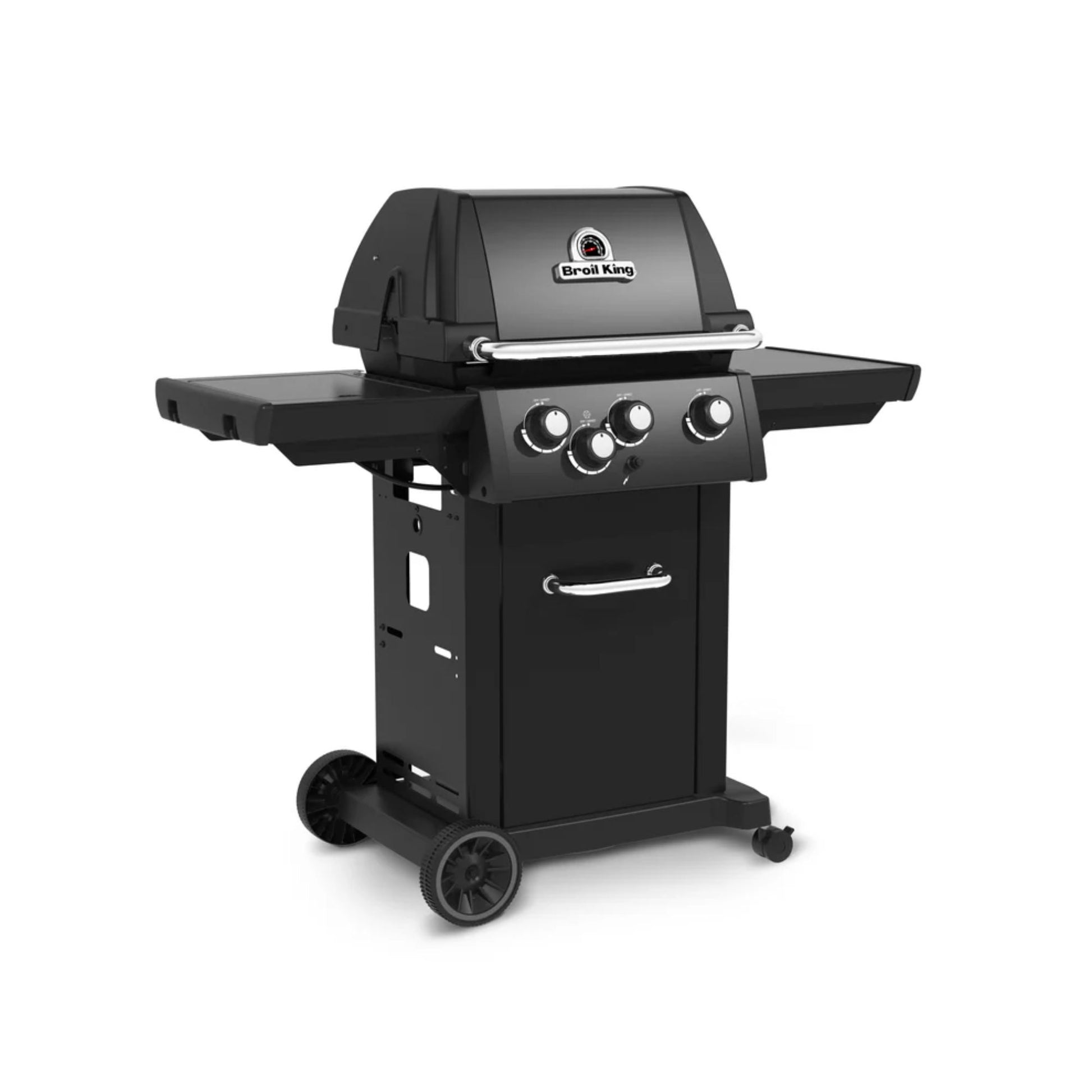 A Broil King gas BBQ side view on a white background. 