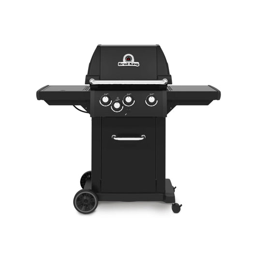 A Broil King gas BBQ front view on a white background. 