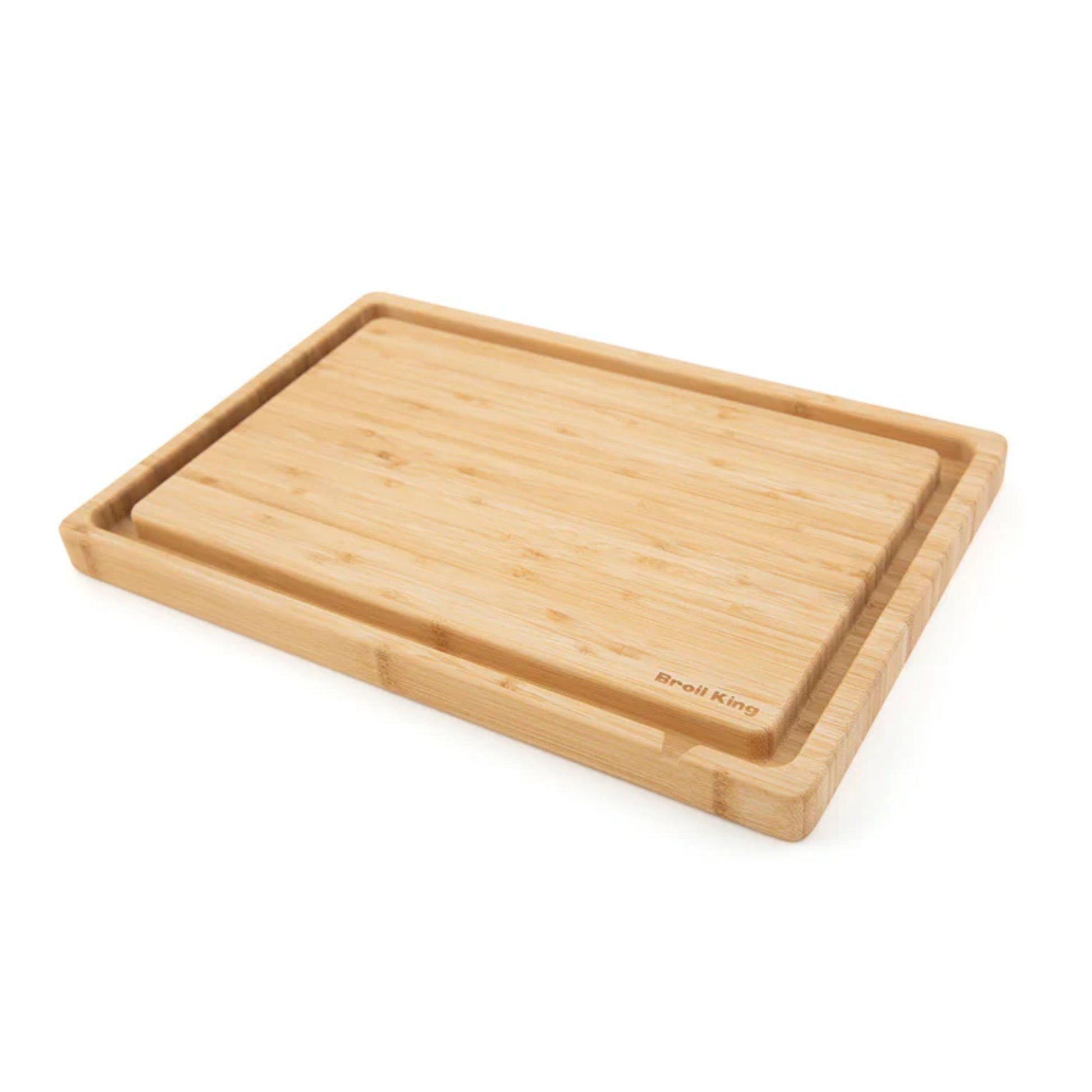 Bamboo cutting board on a white background