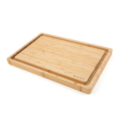 Bamboo cutting board on a white background