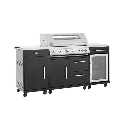 Callow 6 Burner Gas Grill BBQ with Full Kitchen Set