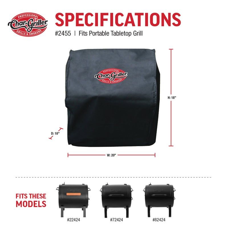 Grill Cover - Portable Charcoal Grill & Side Fire Box