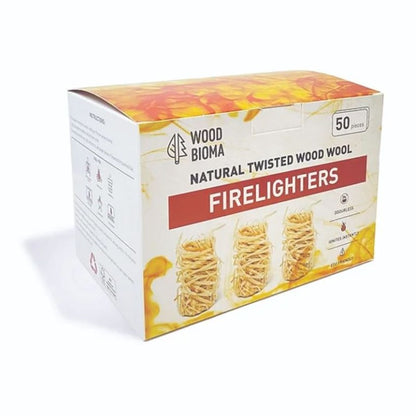 Wood Wool Firelighters - 50 Piece Box