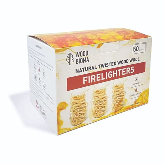Wood Wool Firelighters - 50 Piece Box