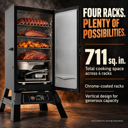 Masterbuilt 710 WiFi Digital Electric Food Smoker – 4 Racks – MB20072124