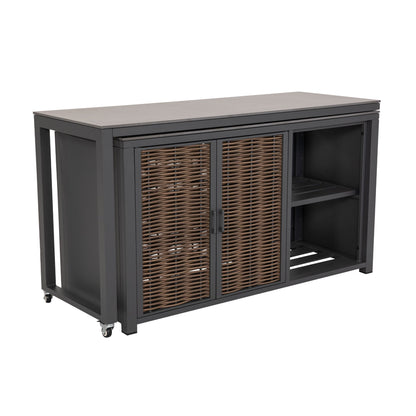 Outdoor Kitchen Table and Bar Stool Set